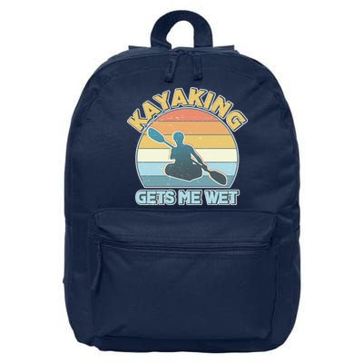 Vintage Funny Kayaking Get Me Wet 16 in Basic Backpack