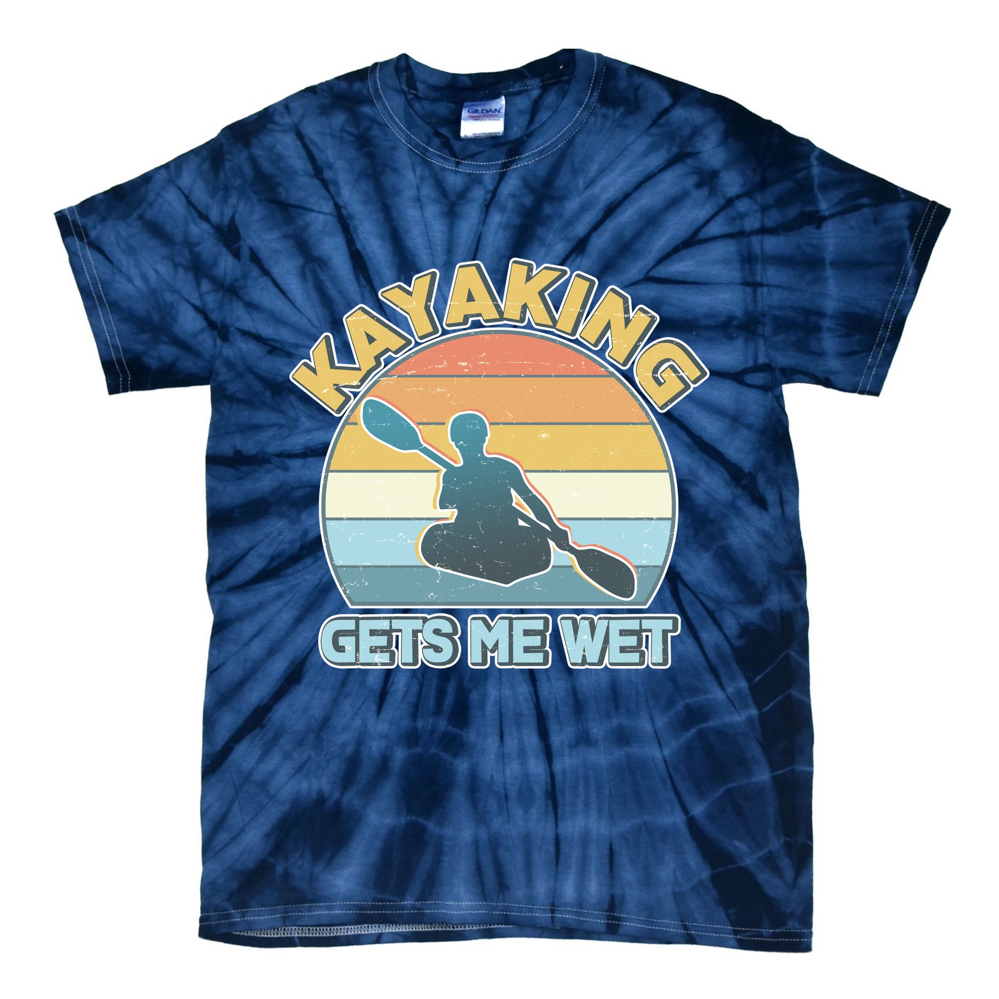 Vintage Funny Kayaking Get Me Wet Tie-Dye T-Shirt