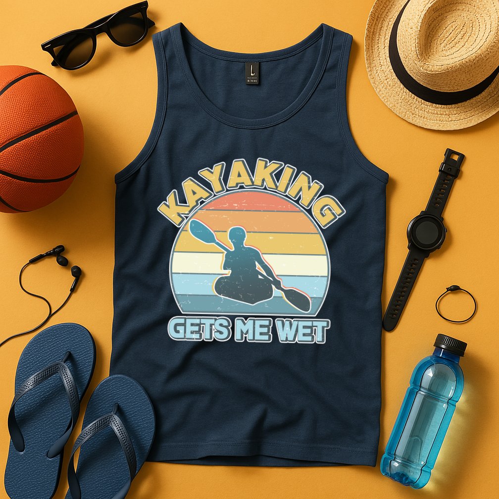 Vintage Funny Kayaking Get Me Wet Tank Top