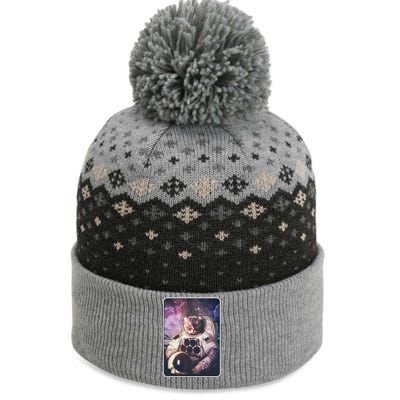 Vintage Galaxy Space Astronaut Cat The Baniff Cuffed Pom Beanie