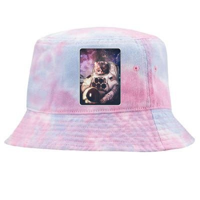 Vintage Galaxy Space Astronaut Cat Tie-Dyed Bucket Hat