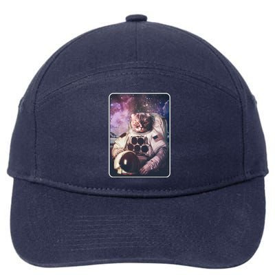 Vintage Galaxy Space Astronaut Cat 7-Panel Snapback Hat