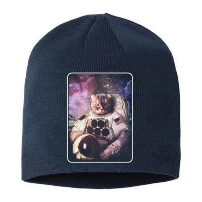 Vintage Galaxy Space Astronaut Cat Sustainable Beanie