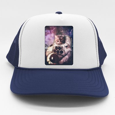 Vintage Galaxy Space Astronaut Cat Trucker Hat