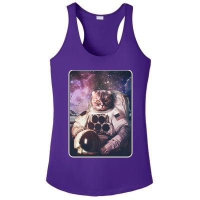 Vintage Galaxy Space Astronaut Cat Ladies PosiCharge Competitor Racerback Tank