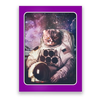 Vintage Galaxy Space Astronaut Cat Poster