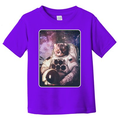 Vintage Galaxy Space Astronaut Cat Toddler T-Shirt
