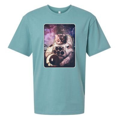 Vintage Galaxy Space Astronaut Cat Sueded Cloud Jersey T-Shirt