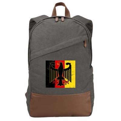 Vintage German Eagle Emblem Flag Cotton Canvas Backpack