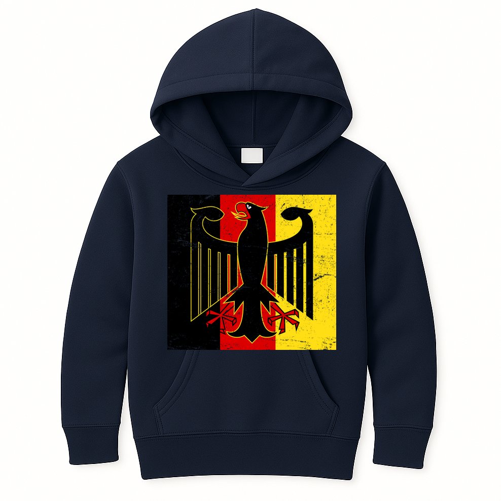 Vintage German Eagle Emblem Flag Kids Hoodie