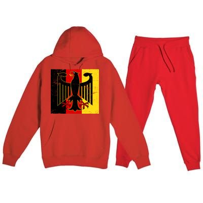 Vintage German Eagle Emblem Flag Premium Hooded Sweatsuit Set