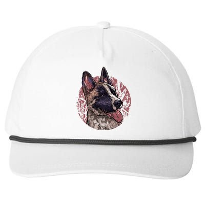 Vintage German Shepherd Snapback Five-Panel Rope Hat