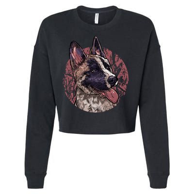 Vintage German Shepherd Cropped Pullover Crew