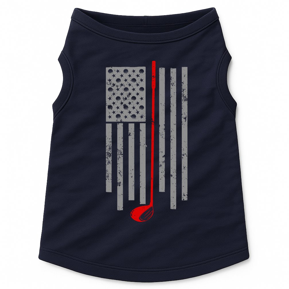 Vintage Golf American Flag USA Doggie Tank