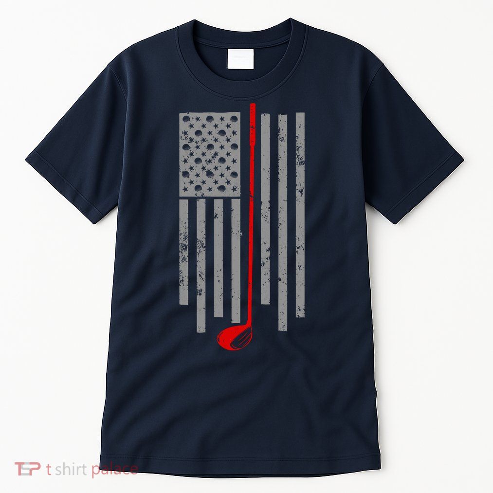 Vintage Golf American Flag USA Tall T-Shirt