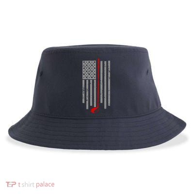 Vintage Golf American Flag USA Sustainable Bucket Hat