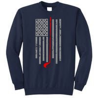 Vintage Golf American Flag USA Tall Sweatshirt