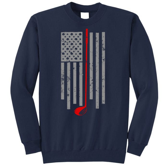 Vintage Golf American Flag USA Tall Sweatshirt