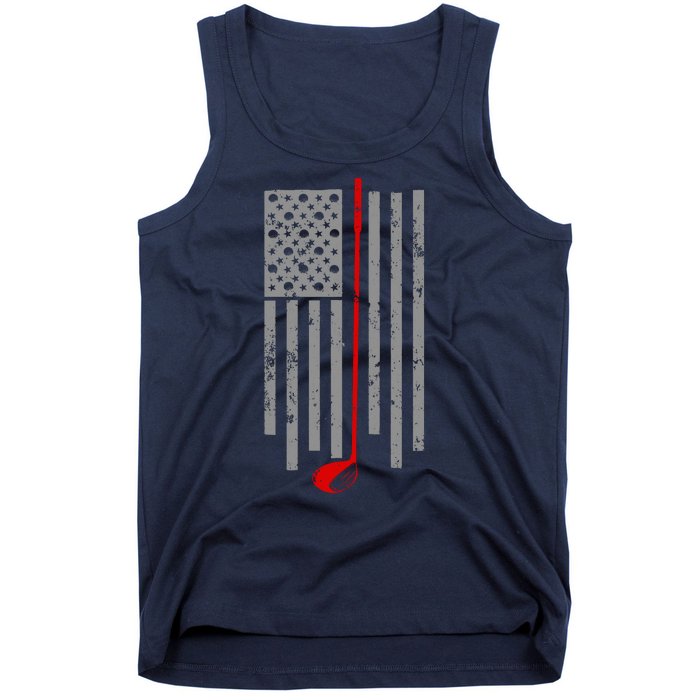 Vintage Golf American Flag USA Tank Top