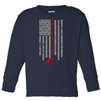 Vintage Golf American Flag USA Toddler Long Sleeve Shirt