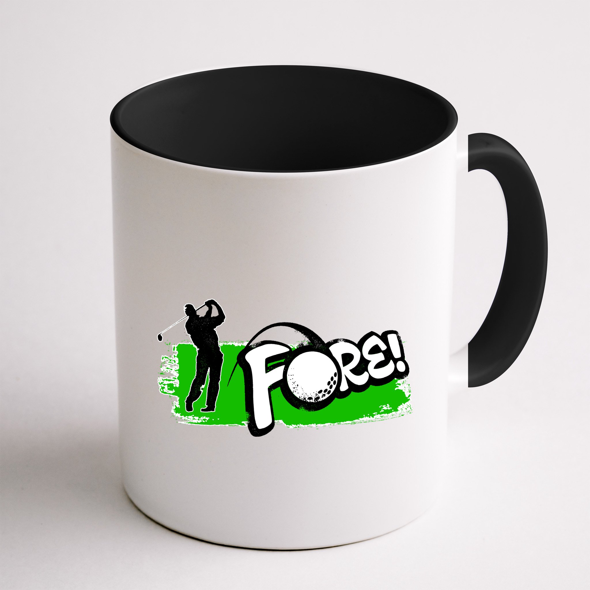 Vintage Golfer Swinging and Saying Fore Mug