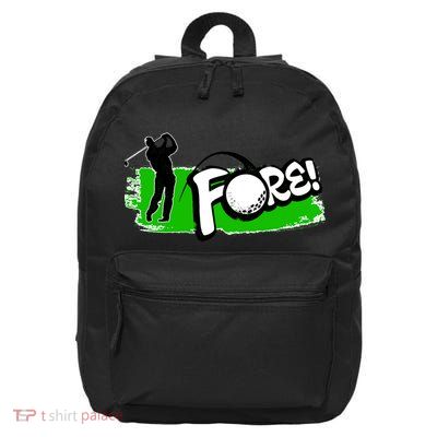 Vintage Golfer Swinging and Saying Fore 16 in Basic Backpack