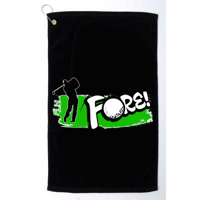 Vintage Golfer Swinging and Saying Fore Golf Towel