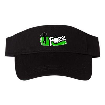 Vintage Golfer Swinging and Saying Fore Visor