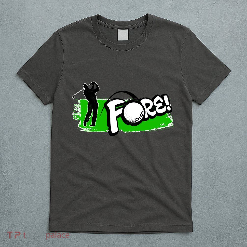 Vintage Golfer Swinging and Saying Fore T-Shirt