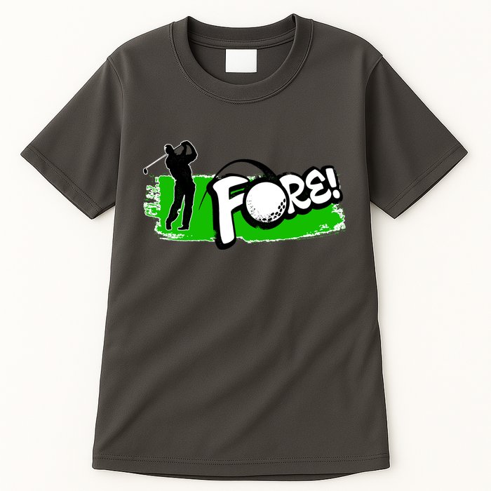 Vintage Golfer Swinging and Saying Fore Tall T-Shirt