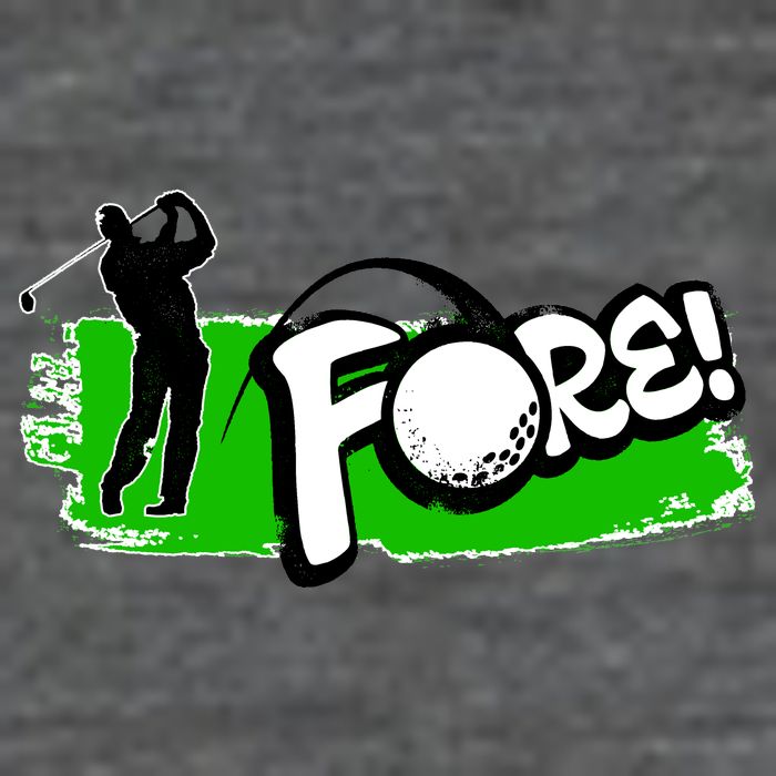 Vintage Golfer Swinging and Saying Fore Tall T-Shirt