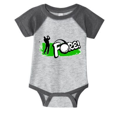 Vintage Golfer Swinging and Saying Fore Infant Baby Jersey Bodysuit