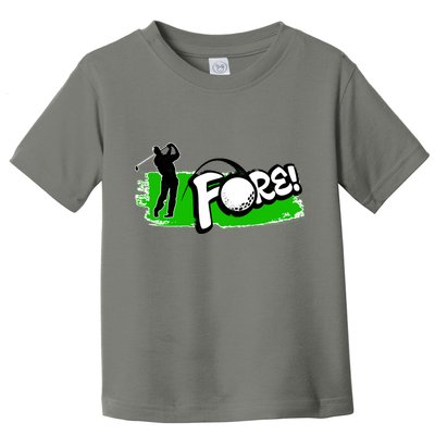 Vintage Golfer Swinging and Saying Fore Toddler T-Shirt