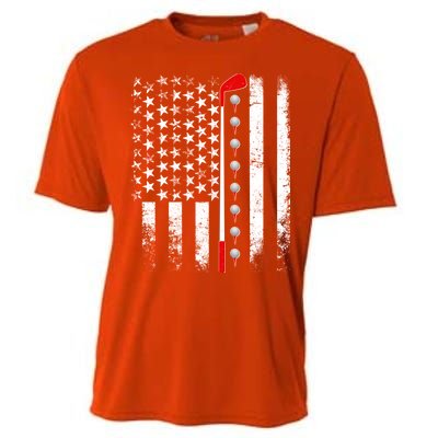 Vintage Golfing American Flag Golf Club Cooling Performance Crew T-Shirt