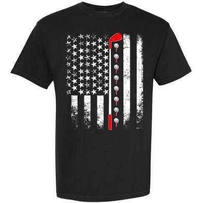 Vintage Golfing American Flag Golf Club Garment-Dyed Heavyweight T-Shirt