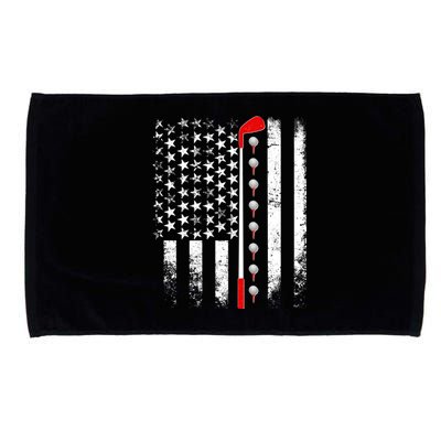 Vintage Golfing American Flag Golf Club Microfiber Hand Towel