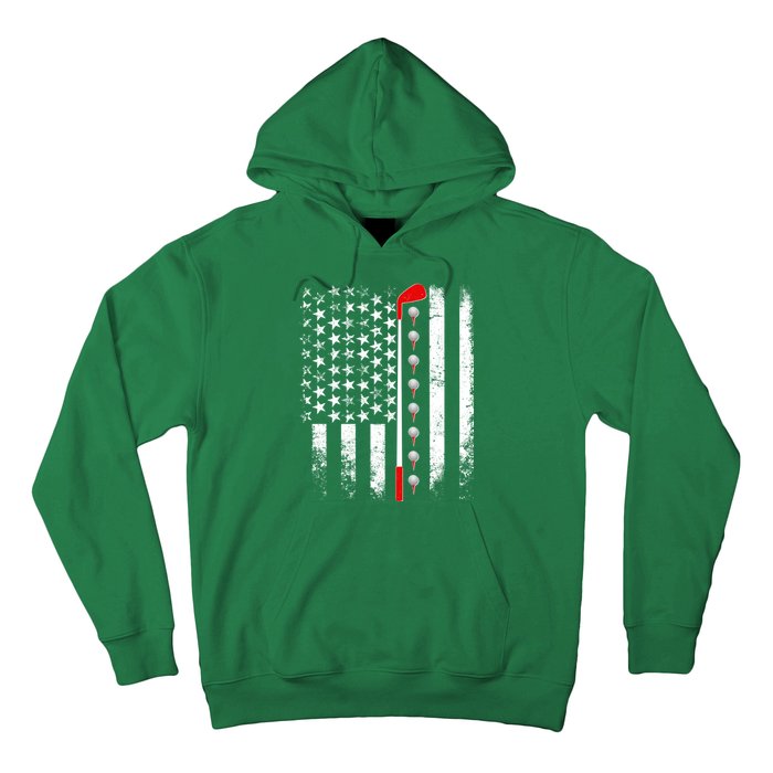 Vintage Golfing American Flag Golf Club Hoodie