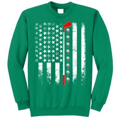 Vintage Golfing American Flag Golf Club Sweatshirt