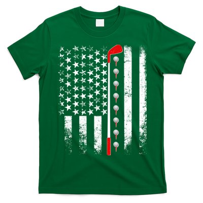 Vintage Golfing American Flag Golf Club T-Shirt