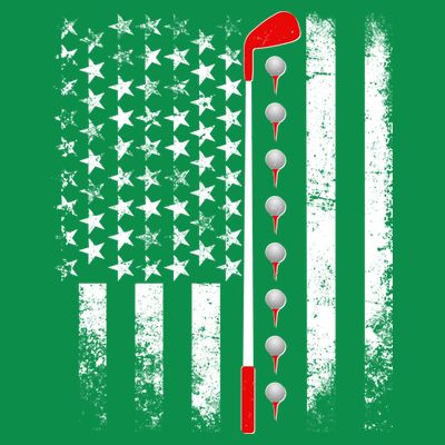 Vintage Golfing American Flag Golf Club T-Shirt