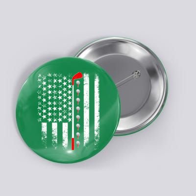 Vintage Golfing American Flag Golf Club Button