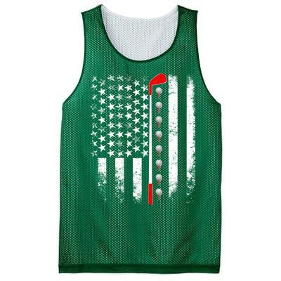 Vintage Golfing American Flag Golf Club Mesh Reversible Basketball Jersey Tank