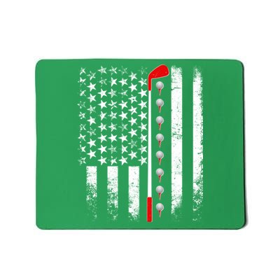 Vintage Golfing American Flag Golf Club Mousepad