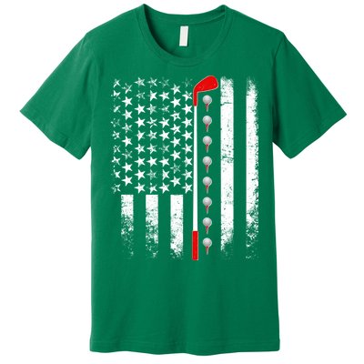 Vintage Golfing American Flag Golf Club Premium T-Shirt