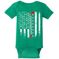 Vintage Golfing American Flag Golf Club Baby Bodysuit