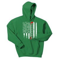 Vintage Golfing American Flag Golf Club Kids Hoodie