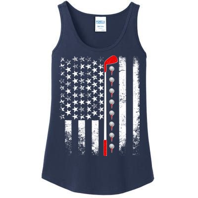 Vintage Golfing American Flag Golf Club Ladies Essential Tank