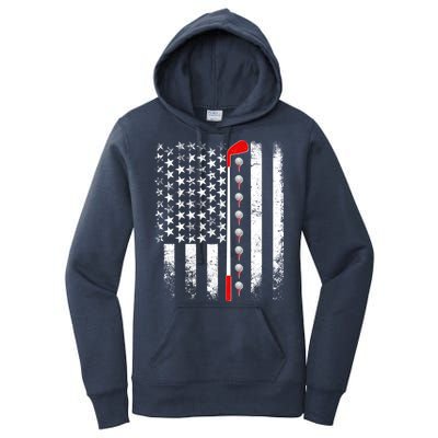 Vintage Golfing American Flag Golf Club Women's Pullover Hoodie