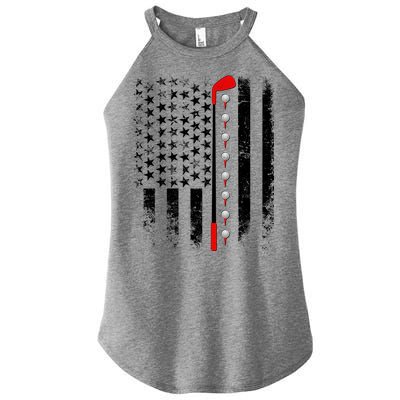 Vintage Golfing American Flag Golf Club Women’s Perfect Tri Rocker Tank