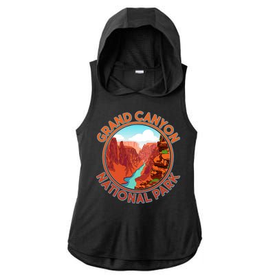 Vintage Grand Canyon National Park  Ladies PosiCharge Tri-Blend Wicking Draft Hoodie Tank